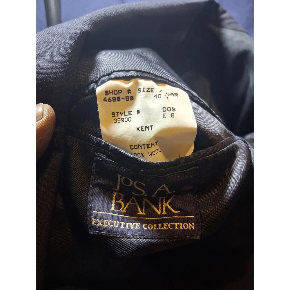 Jos. A. Bank Mens Navy Blue Wool Blazer Gold Crest Buttons Sport Coat